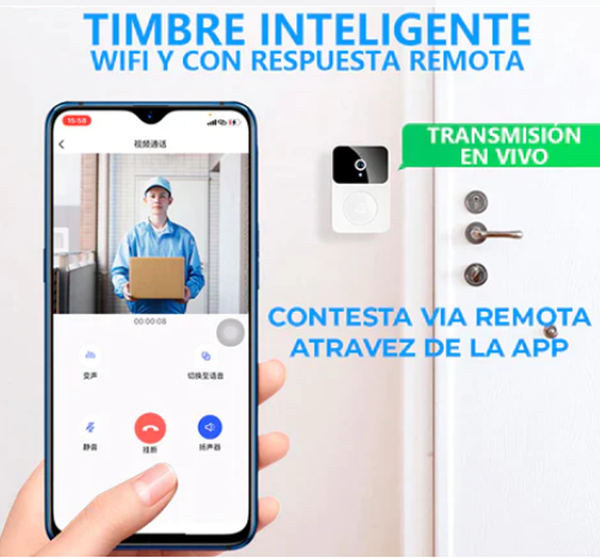 ⚡Timbre inteligente con Cámara 📷 para el Hogar